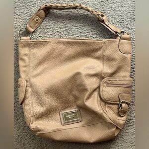 BRAIDED HANDLE SHOULDER BAG-by ROSETTI. Side bottle slots/zipper/flip pockets!
